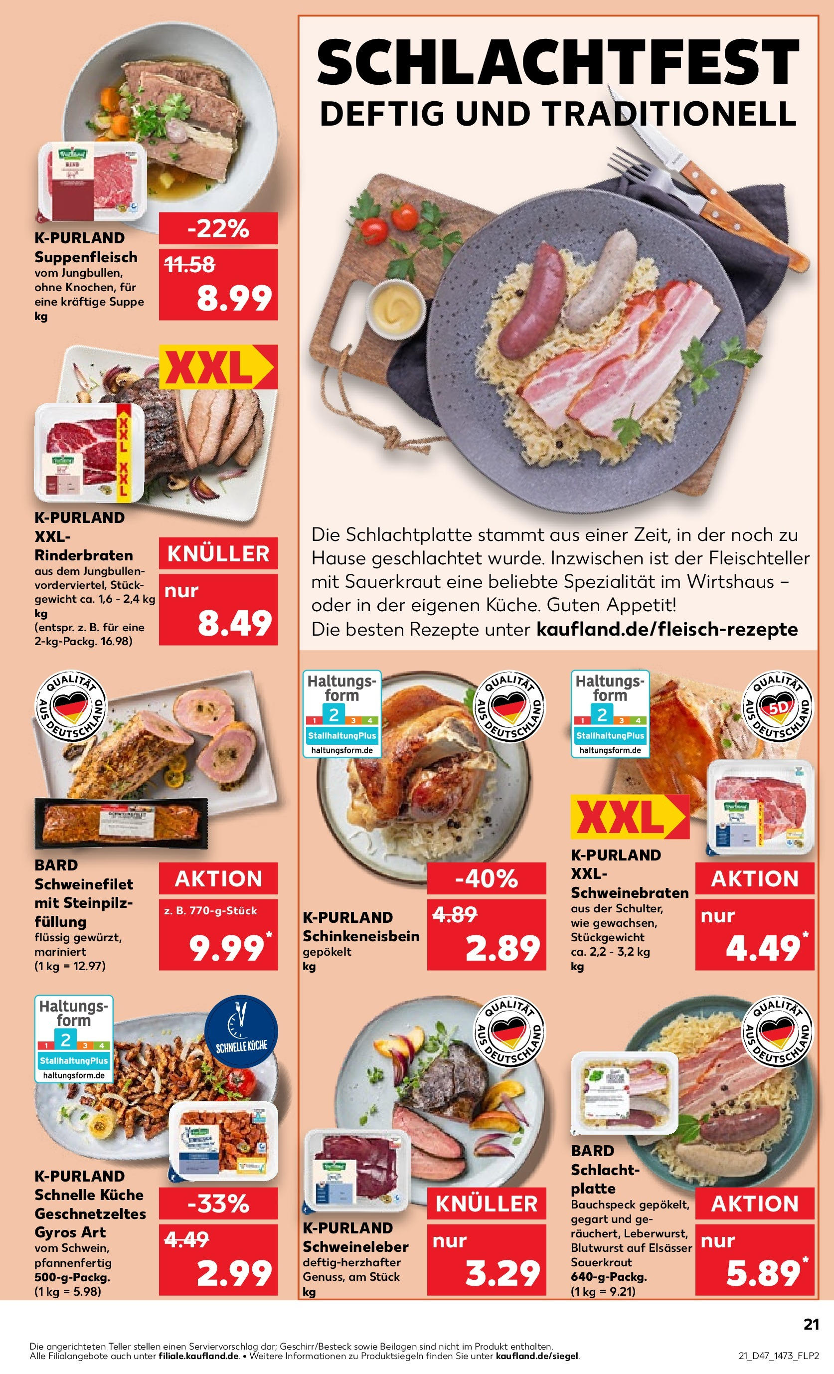 Kaufland - Sachsen-Anhalt (ab 23.11.2023) » Angebote Online zum Blättern | Seite: 21 | Produkte: Champignons, Küche
