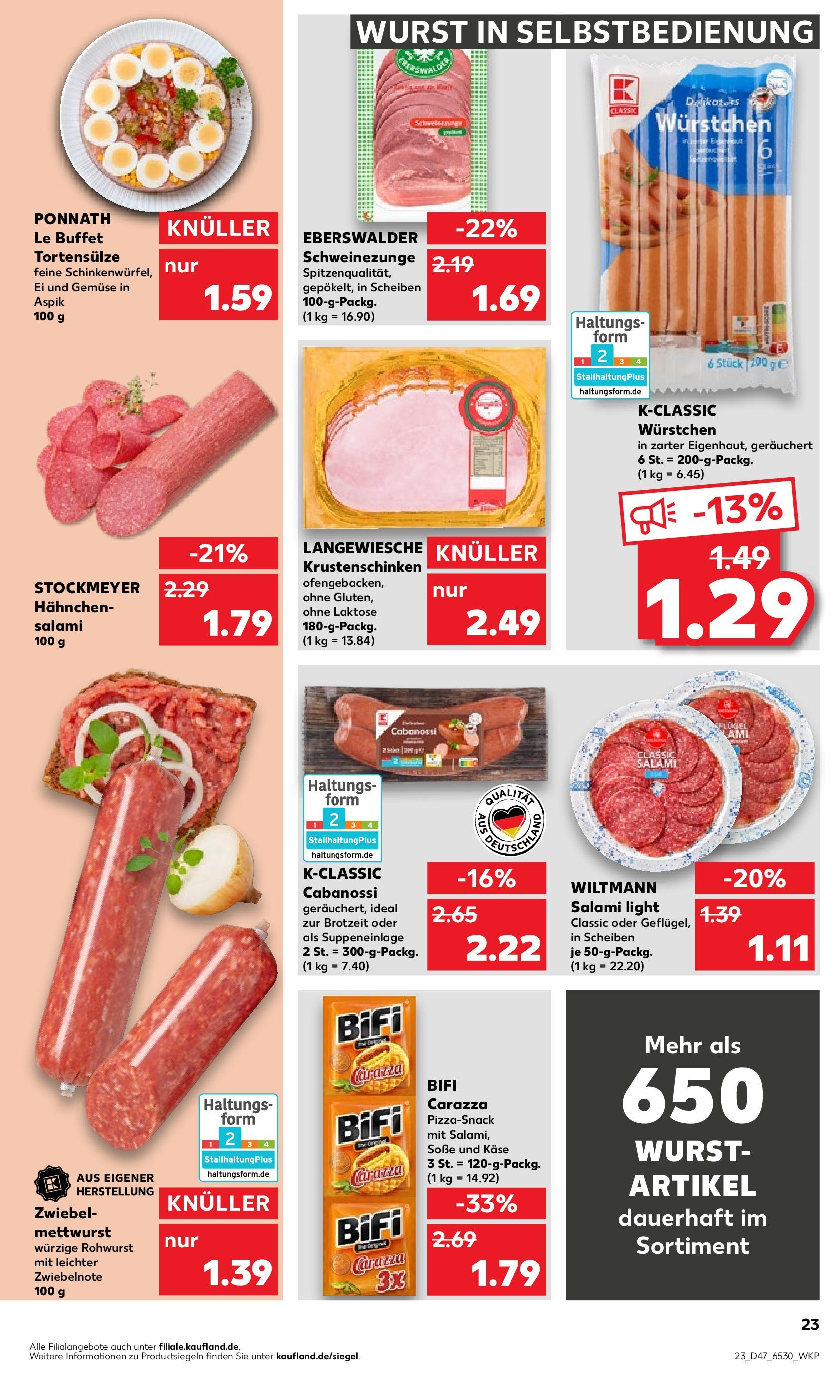 Kaufland - Berlin (ab 23.11.2023) » Angebote Online zum Blättern | Seite: 23 | Produkte: Gemüse, Soße, Wurst, Käse