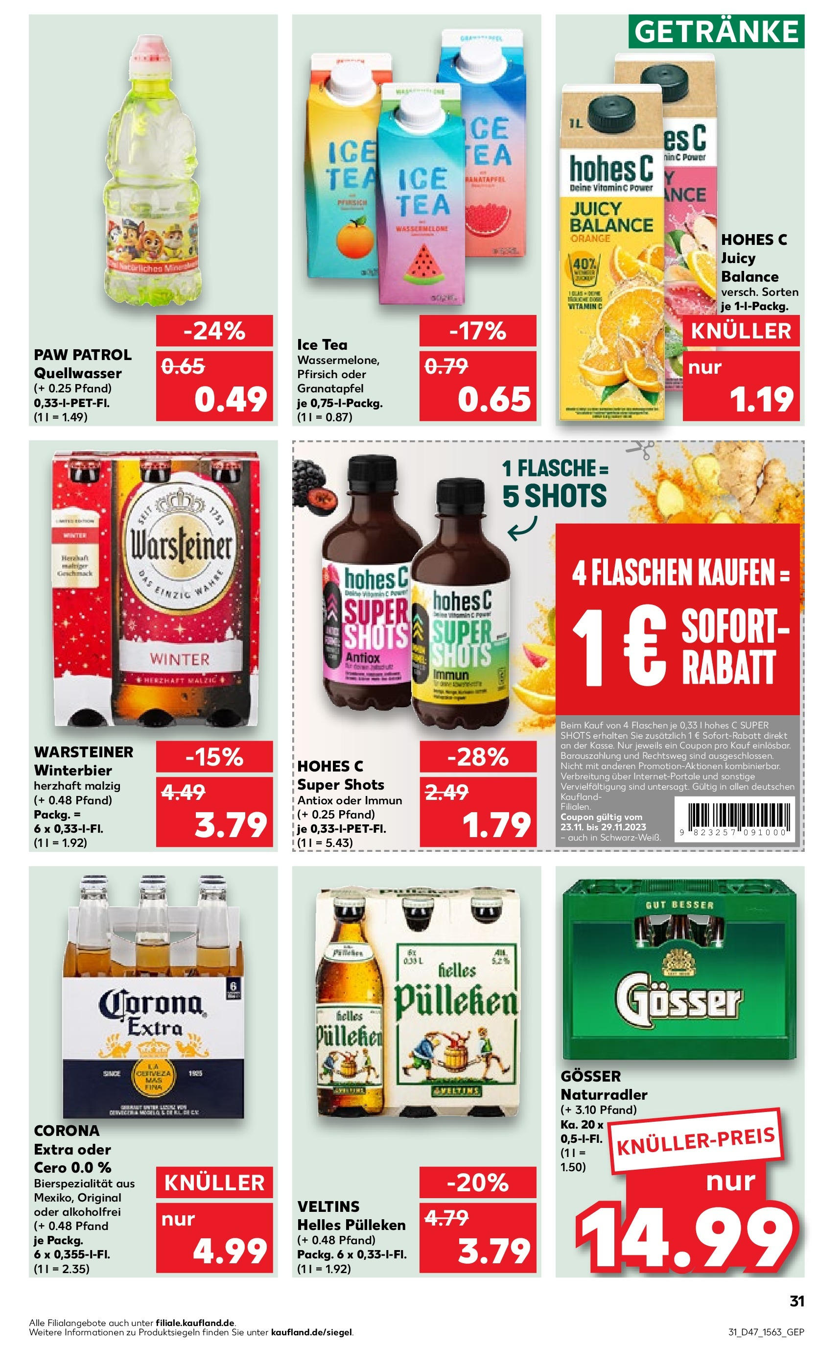 Kaufland - Schleswig-Holstein (ab 23.11.2023) » Angebote Online zum Blättern | Seite: 31 | Produkte: Pfirsich, Wassermelone, Granatapfel