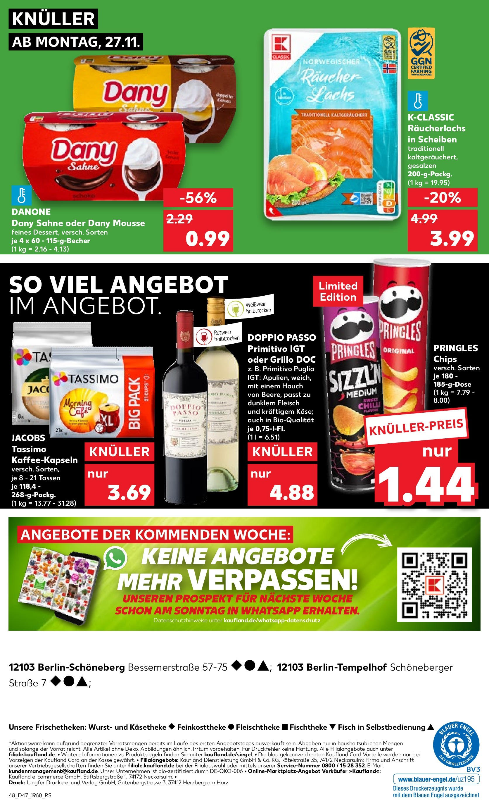 Kaufland - Berlin (ab 23.11.2023) » Angebote Online | Seite: 48 | Produkte: Chips, Sahne, Rotwein halbtrocken, Lachs Kaufland - Berlin (ab 23.11.2023) » Angebote Online zum Blättern | Seite: 48 | Produkte: Chips, Sahne, Rotwein halbtrocken, Lachs