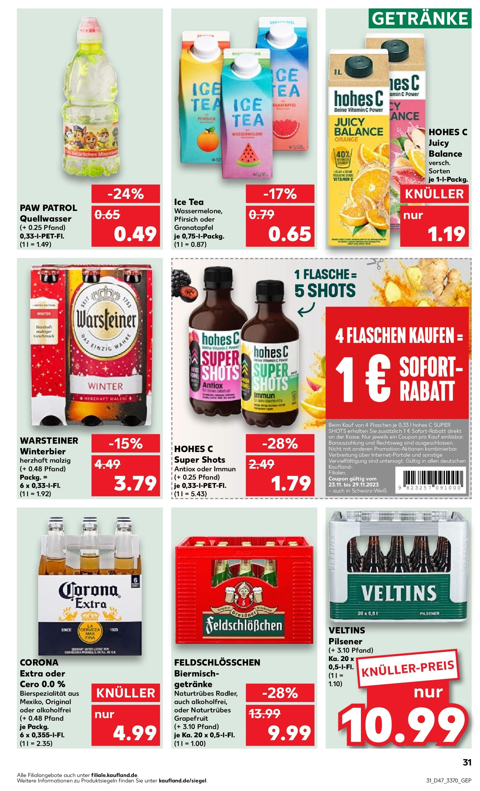 Kaufland - Brandenburg (ab 23.11.2023) » Angebote Online zum Blättern | Seite: 31 | Produkte: Grapefruit, Pfirsich, Wassermelone, Granatapfel