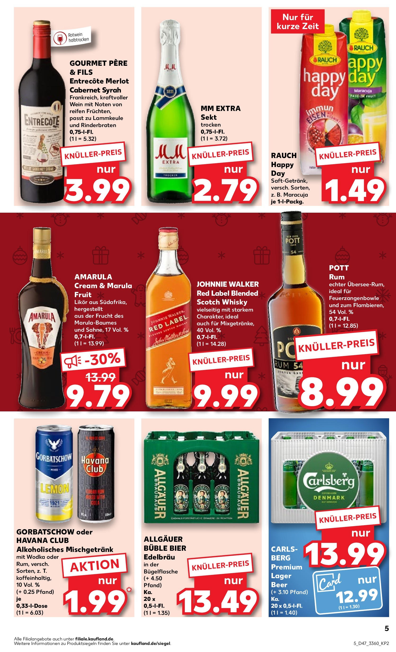 Kaufland - Berlin (ab 23.11.2023) » Angebote Online zum Blättern | Seite: 5 | Produkte: Wodka, Rotwein halbtrocken, Merlot, Bier