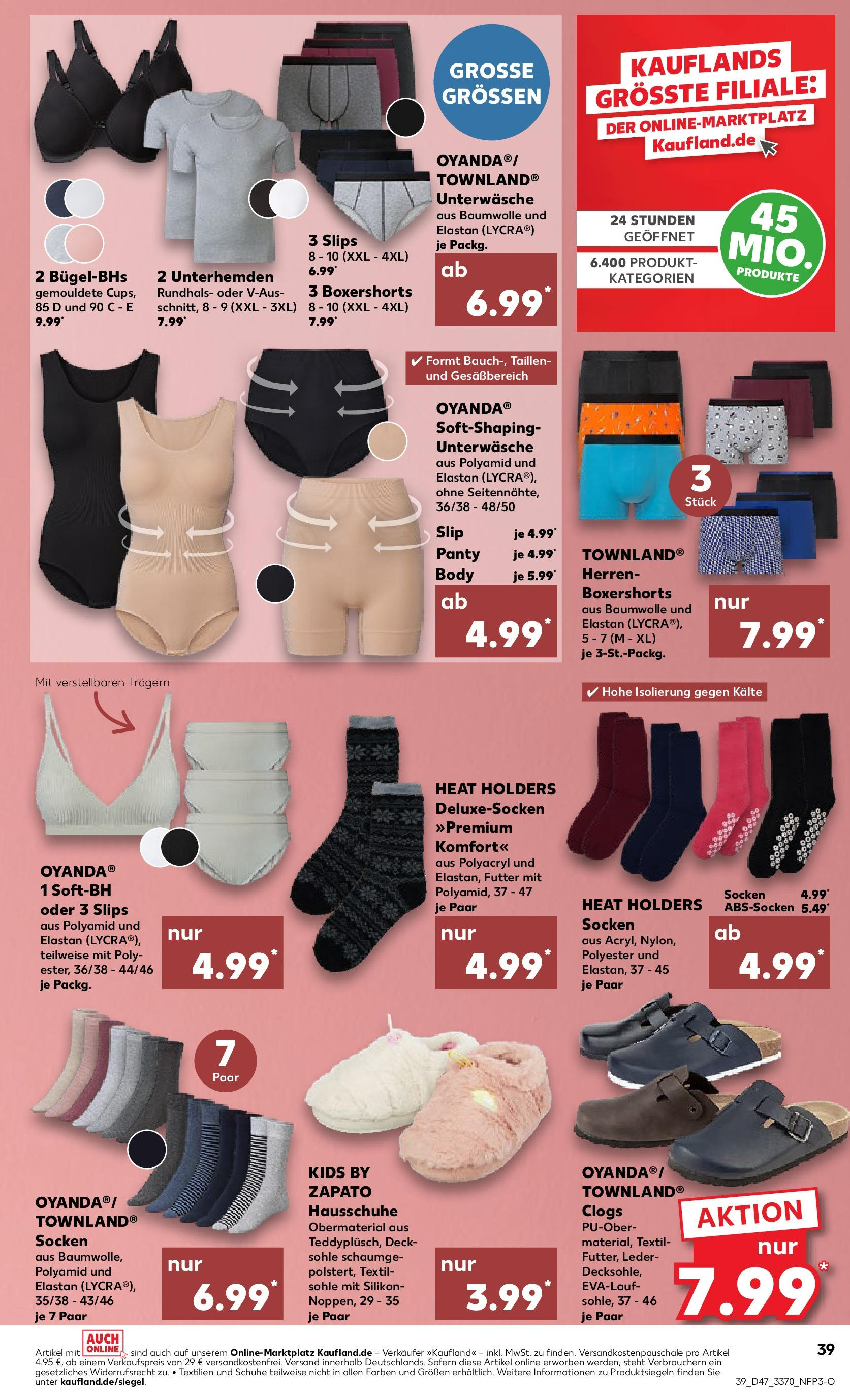 Kaufland - Sachsen-Anhalt (ab 23.11.2023) » Angebote Online zum Blättern | Seite: 39 | Produkte: Unterwäsche, Socken, Slip, Hausschuhe