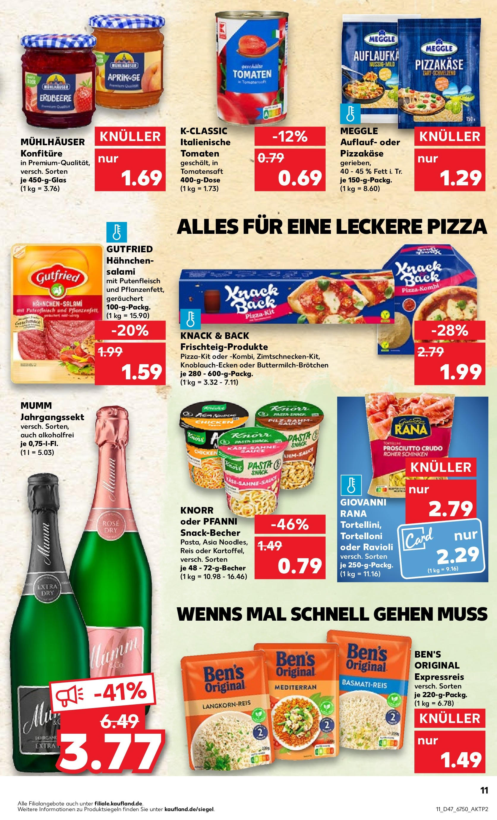 Kaufland - Brandenburg (ab 23.11.2023) » Angebote Online zum Blättern | Seite: 11 | Produkte: Tomaten, Salami, Pizza, Basmatireis