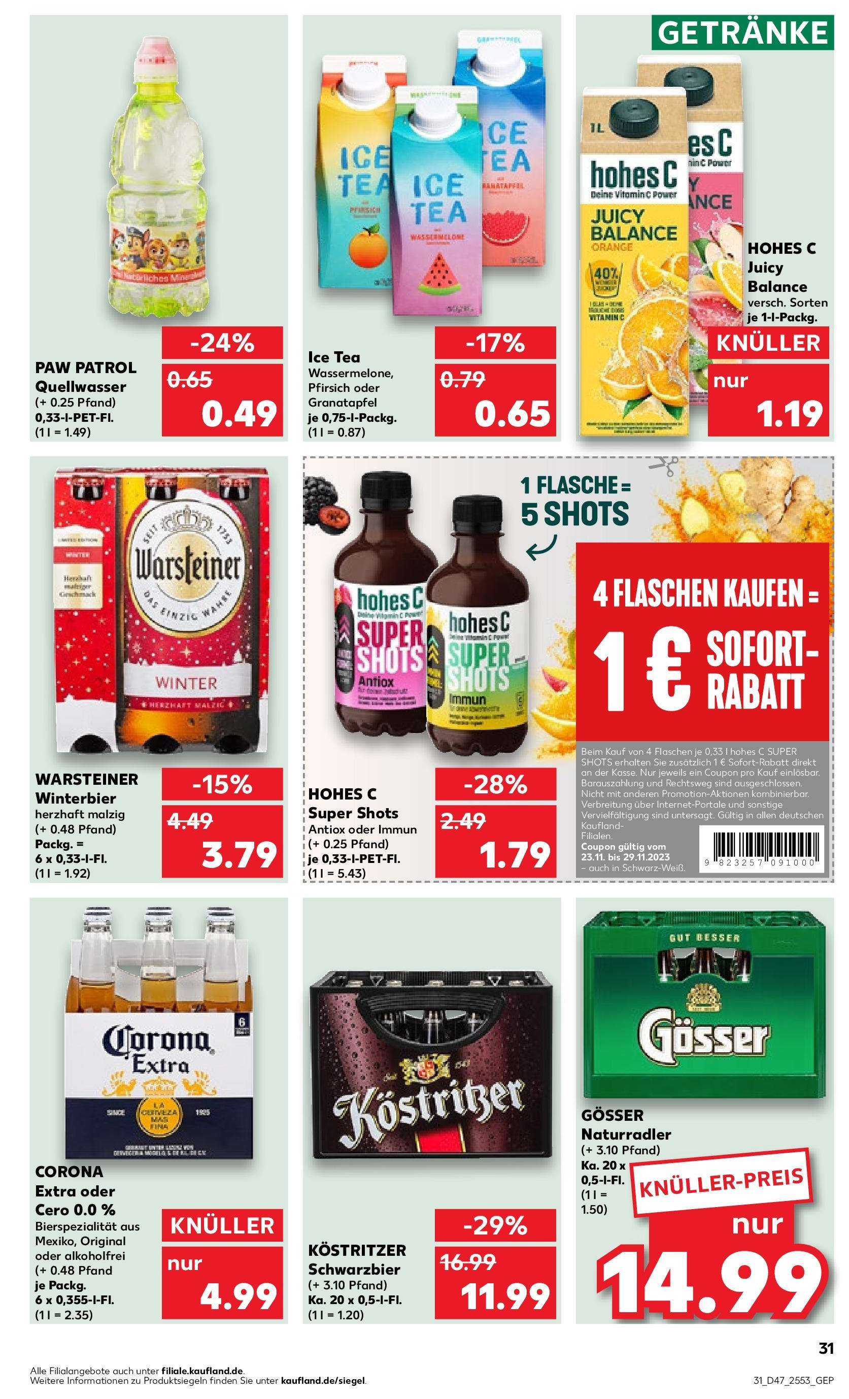 Kaufland - Hessen (ab 23.11.2023) » Angebote Online zum Blättern | Seite: 31 | Produkte: Grapefruit, Pfirsich, Wassermelone, Granatapfel