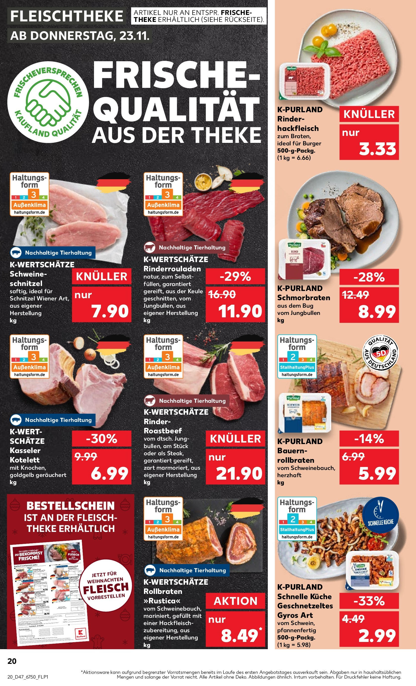 Kaufland - Brandenburg (ab 23.11.2023) » Angebote Online zum Blättern | Seite: 20 | Produkte: Burger, Theke, Küche