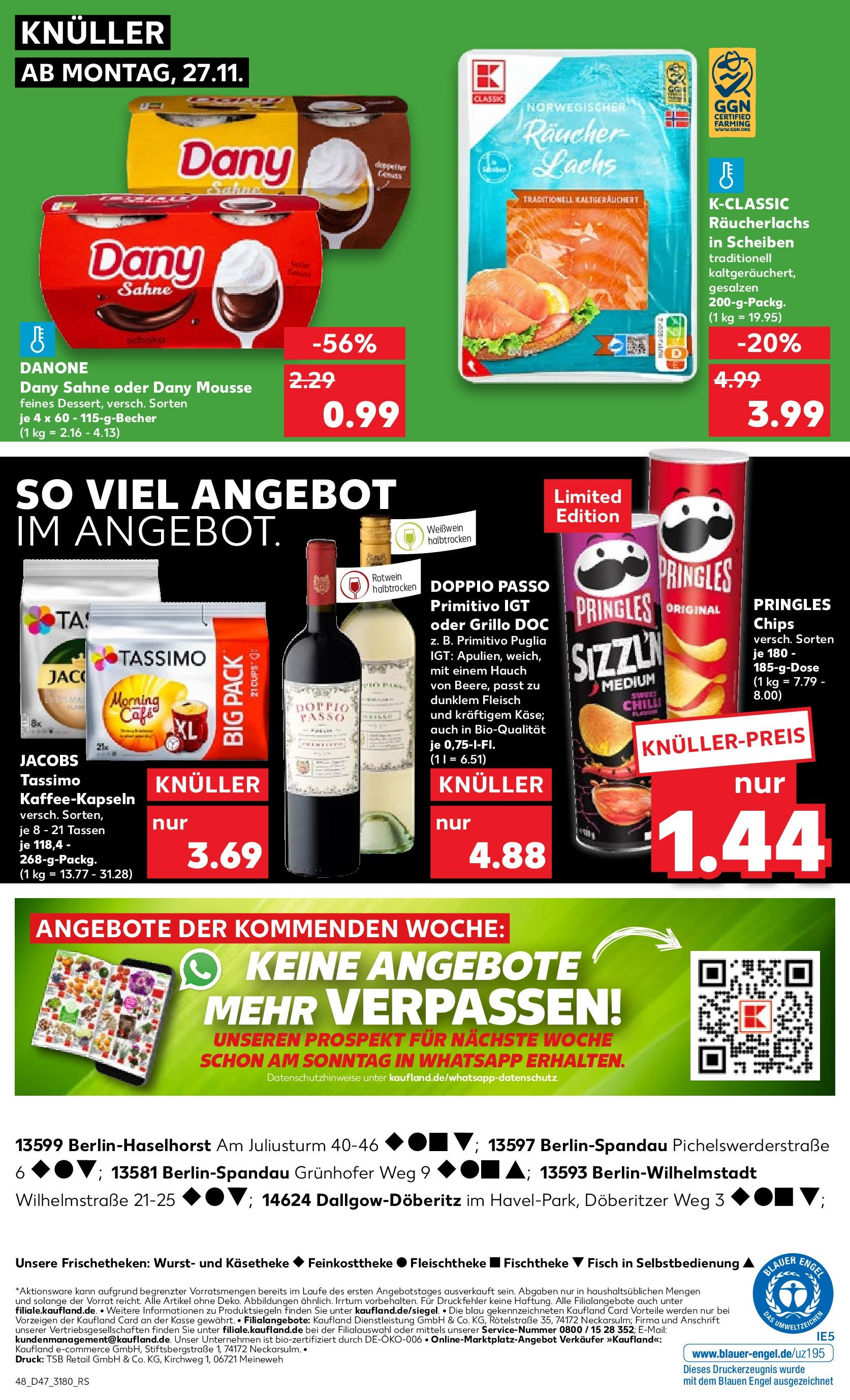 Kaufland - Black Week (ab 23.11.2023) » Angebote Online zum Blättern | Seite: 48 | Produkte: Fisch, Sahne, Weißwein, Lachs