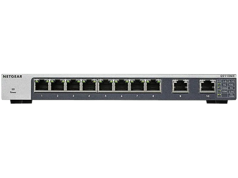 NETGEar Switch GS110MX-100PES 8-Port GB Unmanaged 2x10G/Multi-Gig