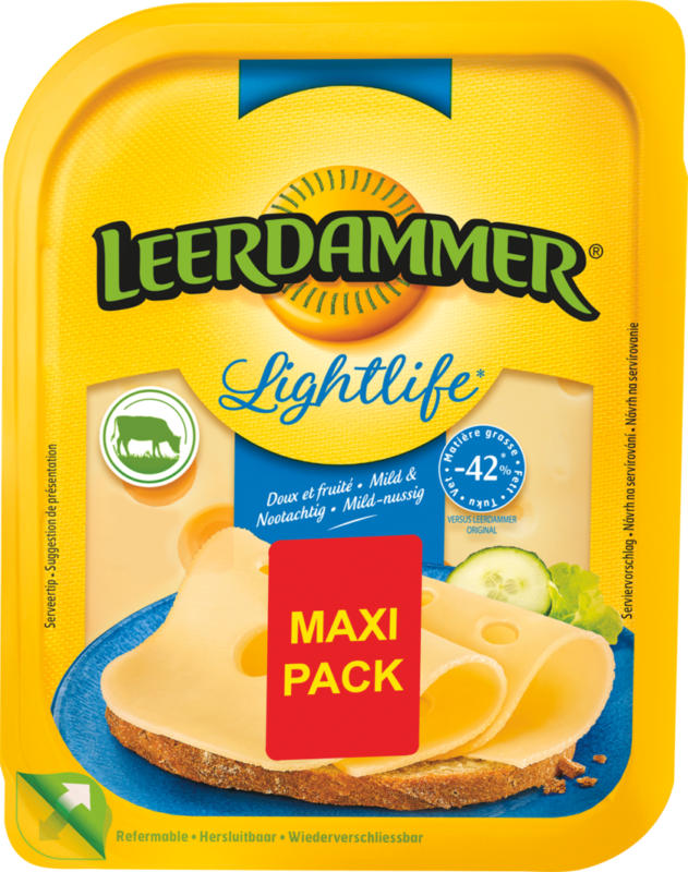 Fromage Lightlife Leerdammer, 14 tranches, 350 g