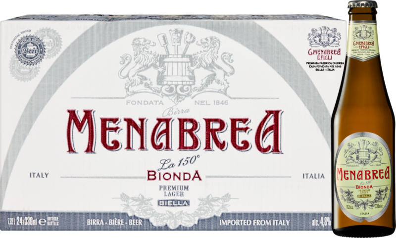 Birra Bionda Menabrea, 24 x 33 cl