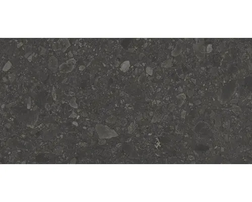 Feinsteinzeug Bodenfliese Terrazzo Donau 30x60 cm graphit matt rektifiziert