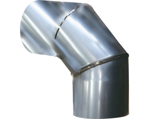 Edelstahl-Badeofenrohr-Bogen 90° Ø 102 mm silber