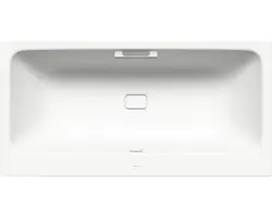 Rechteckbadewanne Kaldewei Asymmetric Duo Perl-Effekt 170x80 cm alpinweiß glänzend mit Griffbohrung und schmutzabweisender Beschichtung
