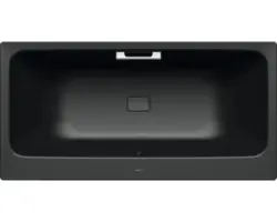 Rechteckbadewanne Kaldewei Asymmetric Duo 180x90 cm schwarz matt mit Griffbohrung