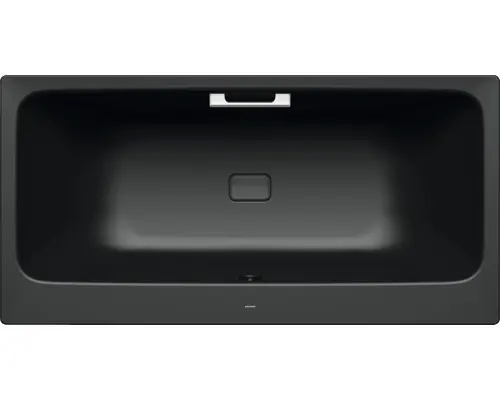 Rechteckbadewanne Kaldewei Asymmetric Duo 180x90 cm schwarz matt mit Griffbohrung