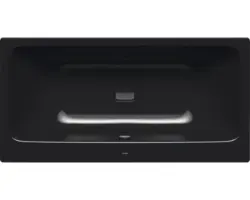 Rechteckbadewanne Kaldewei Asymmetric Duo Antislip 190x100 cm schwarz glänzend mit vollflächiger Antirutschbeschichtung