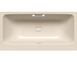 Rechteckbadewanne Kaldewei Asymmetric Duo Antislip 190x100 cm bahamabeige glänzend mit Griffbohrung und vollflächiger Antirutschbeschichtung