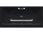 Hornbach Rechteckbadewanne Kaldewei Asymmetric Duo Antislip 190x100 cm schwarz glänzend mit Griffbohrung und vollflächiger Antirutschbeschichtung