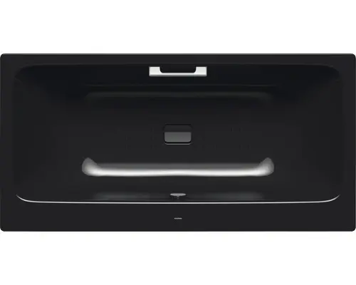 Rechteckbadewanne Kaldewei Asymmetric Duo Antislip 170x80 cm schwarz glänzend mit Griffbohrung und vollflächiger Antirutschbeschichtung