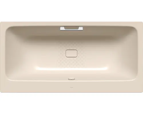 Rechteckbadewanne Kaldewei Asymmetric Duo Perl-Effekt Antislip 180x90 cm bahamabeige glänzend mit Griffbohrung, Antirutschbeschichtung und schmutzabweisender Beschichtung