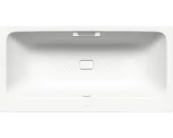 Rechteckbadewanne Kaldewei Asymmetric Duo Antislip 190x100 cm alpinweiß glänzend mit Griffbohrung und vollflächiger Antirutschbeschichtung