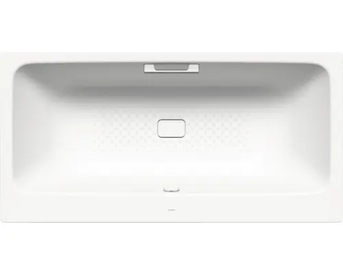 Rechteckbadewanne Kaldewei Asymmetric Duo Antislip 190x100 cm alpinweiß glänzend mit Griffbohrung und vollflächiger Antirutschbeschichtung