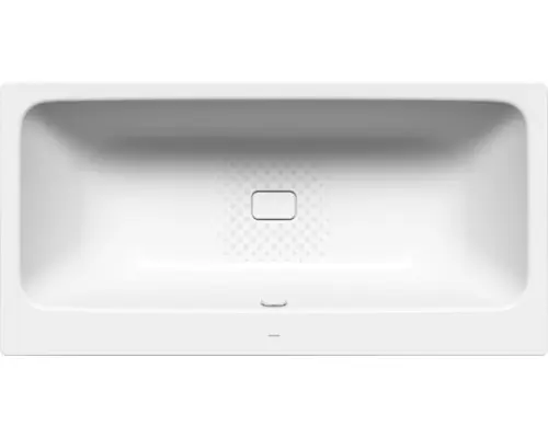 Rechteckbadewanne Kaldewei Asymmetric Duo Perl-Effekt Antislip 170x80 cm alpinweiß glänzend mit Antirutschbeschichtung und schmutzabweisender Beschichtung