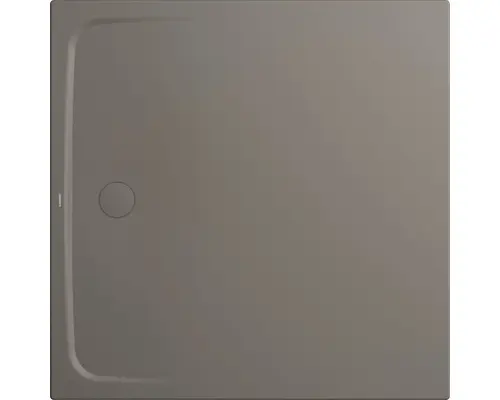 Extraflache Duschwanne Kaldewei Cayonoplan Multispace Secure Plus 120x120x1,7 cm warm grey 80 matt mit vollflächiger Antirutschbeschichtung und Antidröhnmatte 25 dB