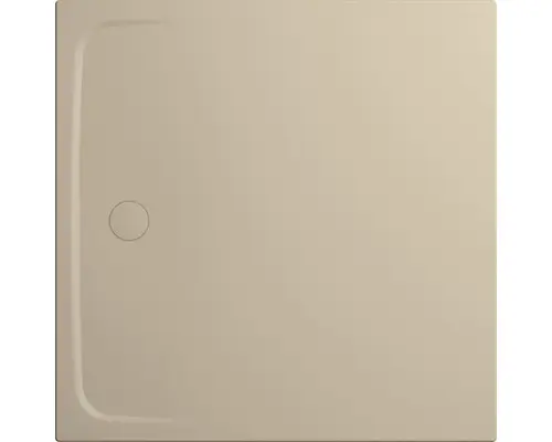 Extraflache Duschwanne Kaldewei Cayonoplan Multispace Secure Plus 120x120x1,7 cm warm beige 40 matt mit Wannenträger, vollflächiger Antirutschbeschichtung und Antidröhnmatte 25 dB