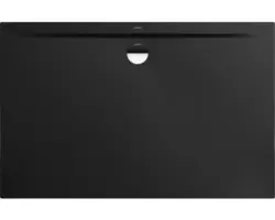 Rechteck-Duschwanne Kaldewei Superplan Zero Secure Plus 100x160x3,7 cm schwarz matt mit Wannenträger und vollflächiger Antirutschbeschichtung