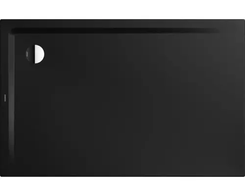 Extraflache Rechteck-Duschwanne Kaldewei Superplan 140x90x2,5 cm schwarz matt mit Wannenträger