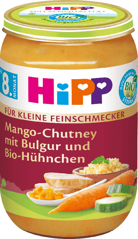 Hipp Menü Mango-Chutney mit Bulgur und Bio-Hühnchen