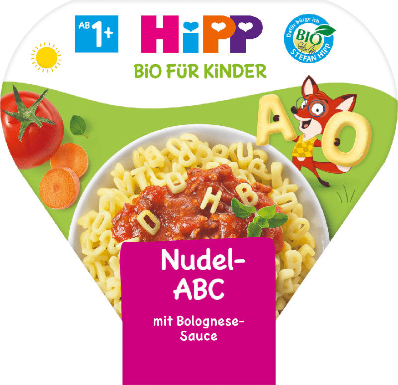 Hipp Bio für Kinder Nudel-ABC mit Bolognese-Sauce
