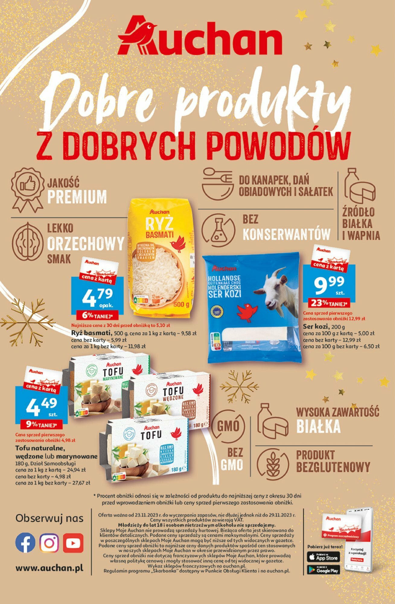 Auchan Gazetka - Magia Świąt Część 2 nowa - 23.11.2023 | Strona: 4 | Produkty: Tofu, Ser, Ryż