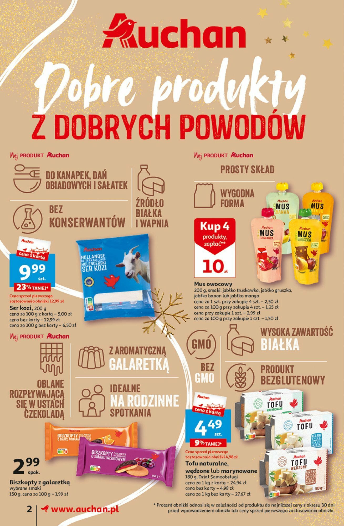 Auchan Gazetka nowa - 23.11.2023 | Strona: 2 | Produkty: Tofu, Czekolada, Mango, Gruszka