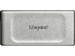 Kingston 500GB SSD Festplatte XS2000 Portable, USB-C 3.2, Extern, R2000/W2000, Silber/Schwarz