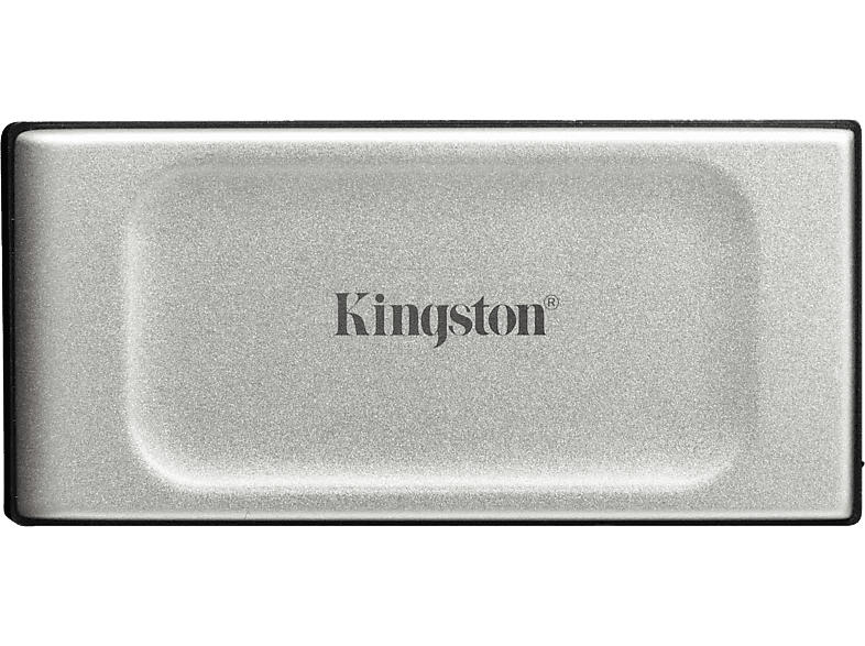 Kingston 2TB SSD Festplatte XS2000 Portable, USB-C 3.2, Extern, R2000/W2000, Silber/Schwarz