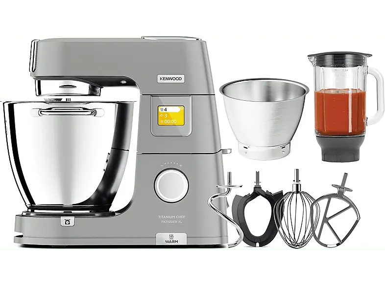 Kenwood KWL 90.124 SI Titanium Chef Patissier XL Küchenmaschine Silber (Rührschüsselkapazität: 7 l, 1400 Watt)