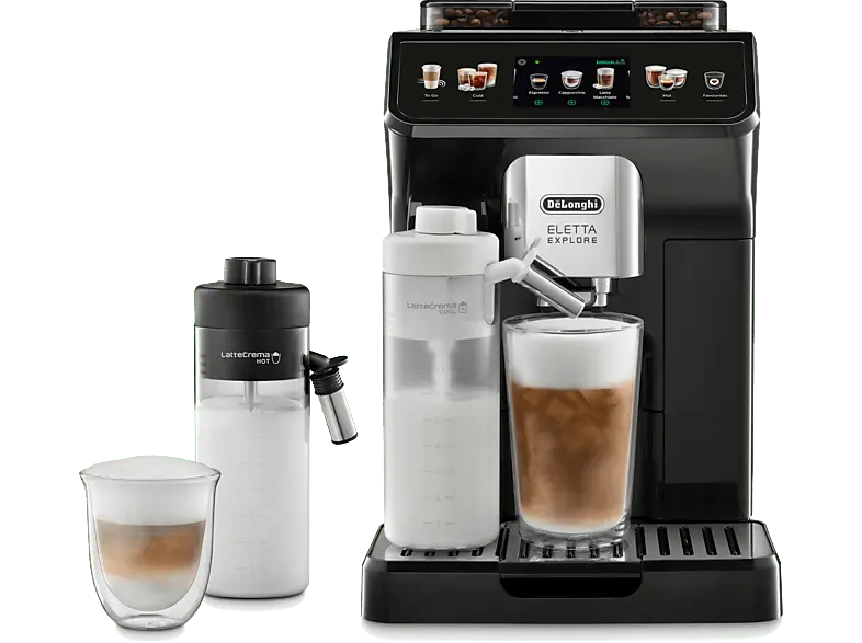 De'Longhi ECAM450.55.G Eletta Explore Kaffeevollautomat (Grau, Ja, 19 bar, externer Milchbehälter)
