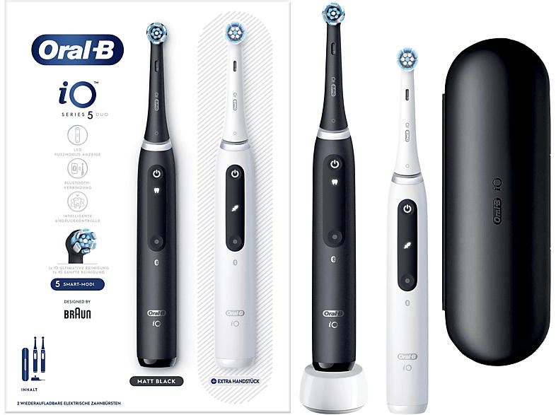 Oral-B iO Series 5 n DUO Elektrische Zahnbürste Black + White