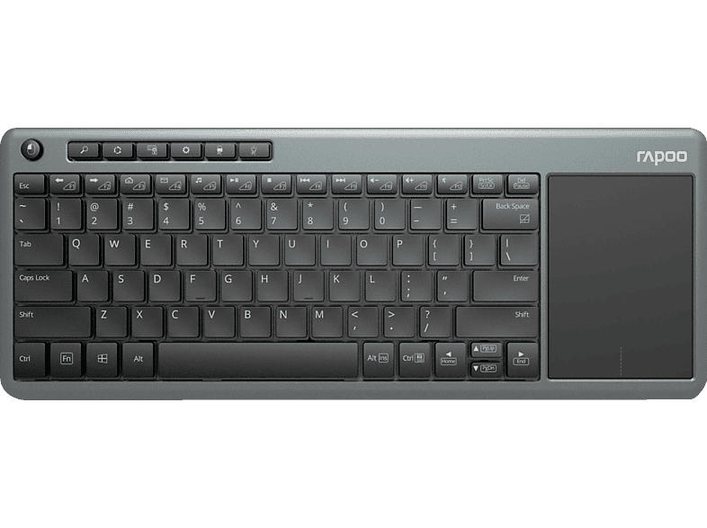 Rapoo 180233 Kabellose Touch-Tastatur "K2600", Grau