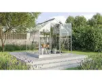 Hornbach Gewächshaus Vitavia Triton 3800 Einscheibensicherheitsglas 3 mm 198 x 193 cm silber