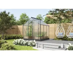 Gewächshaus Vitavia Triton 3800 Hohlkammerplatten 4 mm 198 x 193 cm schwarz