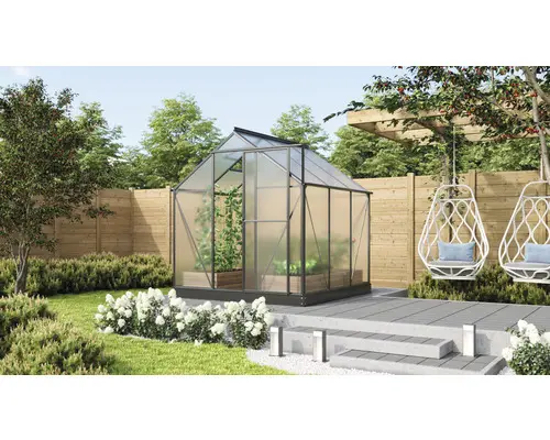 Gewächshaus Vitavia Triton 3800 Hohlkammerplatten 4 mm 198 x 193 cm schwarz