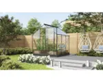 Hornbach Gewächshaus Vitavia Triton 3800 Sicherheitsglas 3 mm 198 x 193 cm schwarz