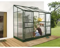 Anlehngewächshaus Vitavia Ida 3300 Hohlkammerplatten 4 mm 132x255 cm grün