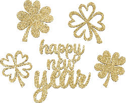Dekorieren & Einrichten Streudeko "happy new year", gold beglittert