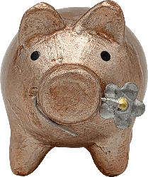 Dekorieren & Einrichten Keramikschwein mit Kleeblatt, roségold/metallic