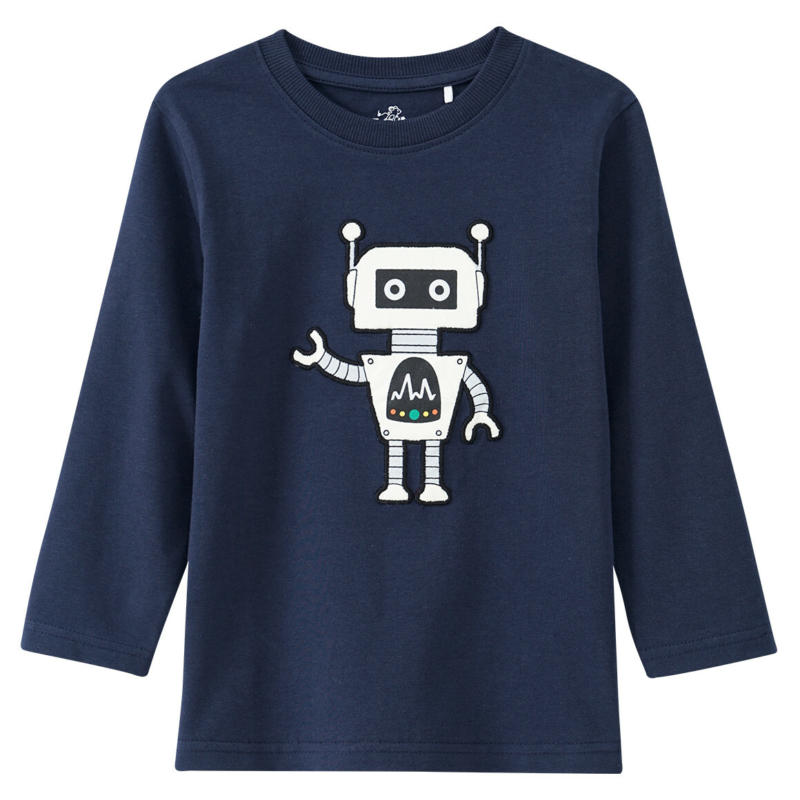 Kinder Langarmshirt mit Roboter-Applikation (Nur online)