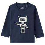 Ernsting's family Baby Langarmshirt mit Roboter-Applikation (Nur online) - bis 27.04.2024